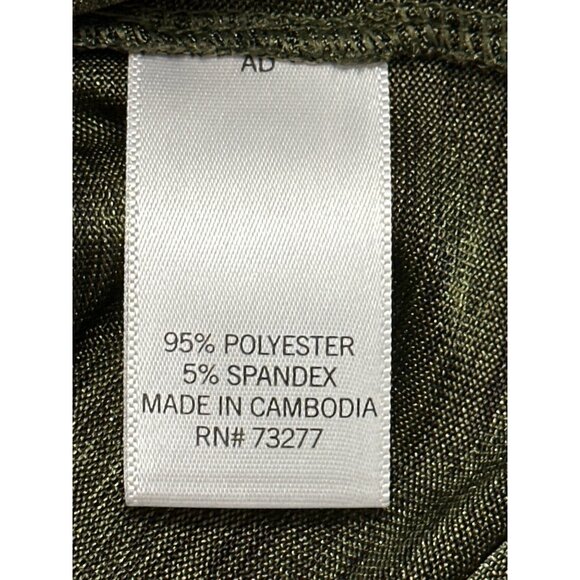 APT 9 Olive Green Cowl Neck Draped Polyester Spandex Boho Cut Blouse Size XL - Picture 6 of 8